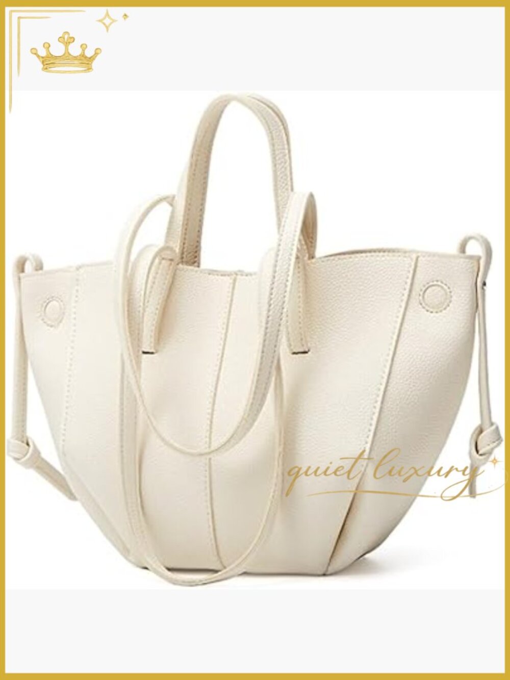 Large PU Leather Satchel Tote Work Bag with Mini Bag